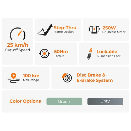 Foride Roamer 1 elektriskais velosipēds 36V 13Ah Foride Roamer 1 elektriskais velosipēds 36V 13Ah